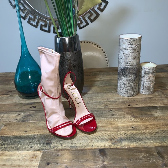 New Women Gucci Ilse Patent 110mm Sandal Orig$1495 - Picture 5 of 8